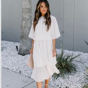 Vici Dolls Something Borrow Tiered Midi Cape Dress